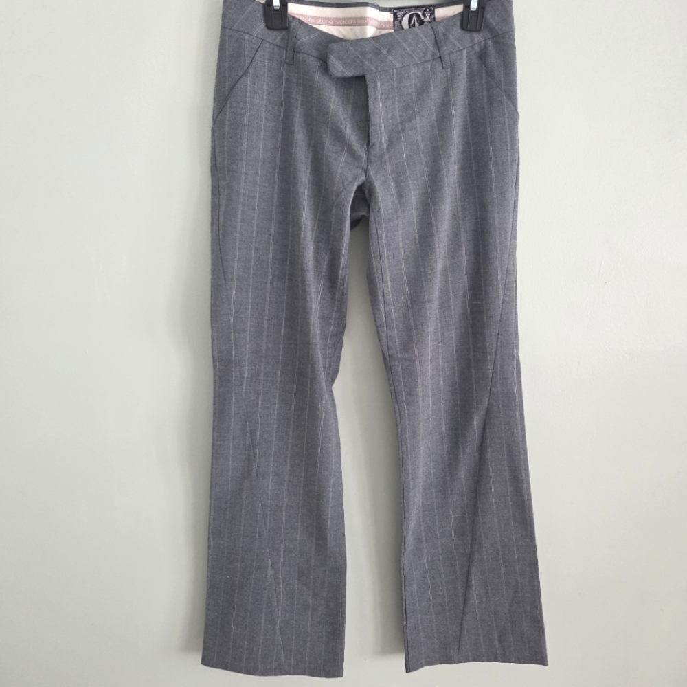 Volcom Charcoal Pinstripe Wide Leg Dress Pants  Juniors Sz7 Y2K